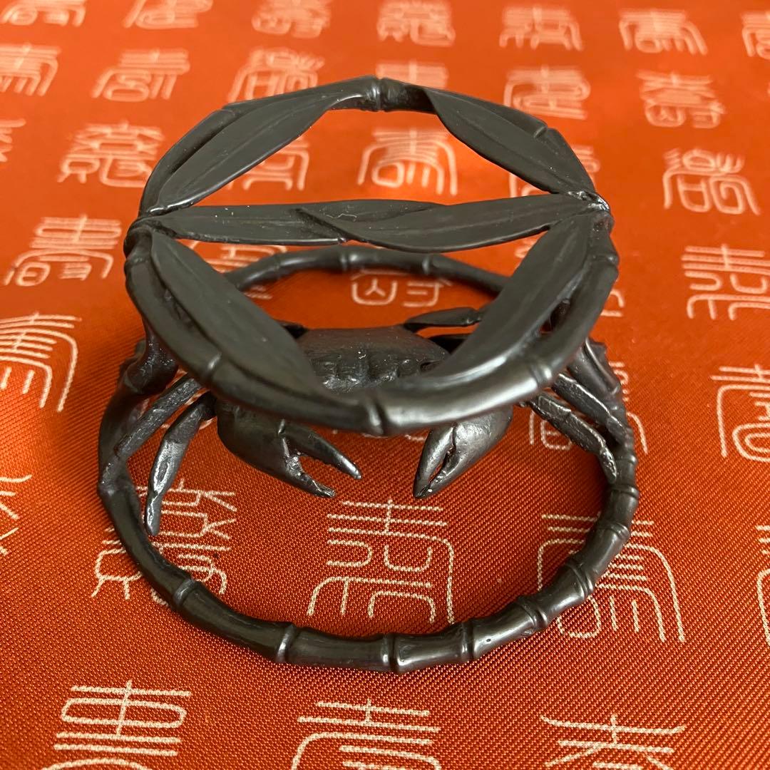 茶道具 一ノ瀬宗辰造 砂張笹蟹蓋置 共箱 共布 - メルカリ