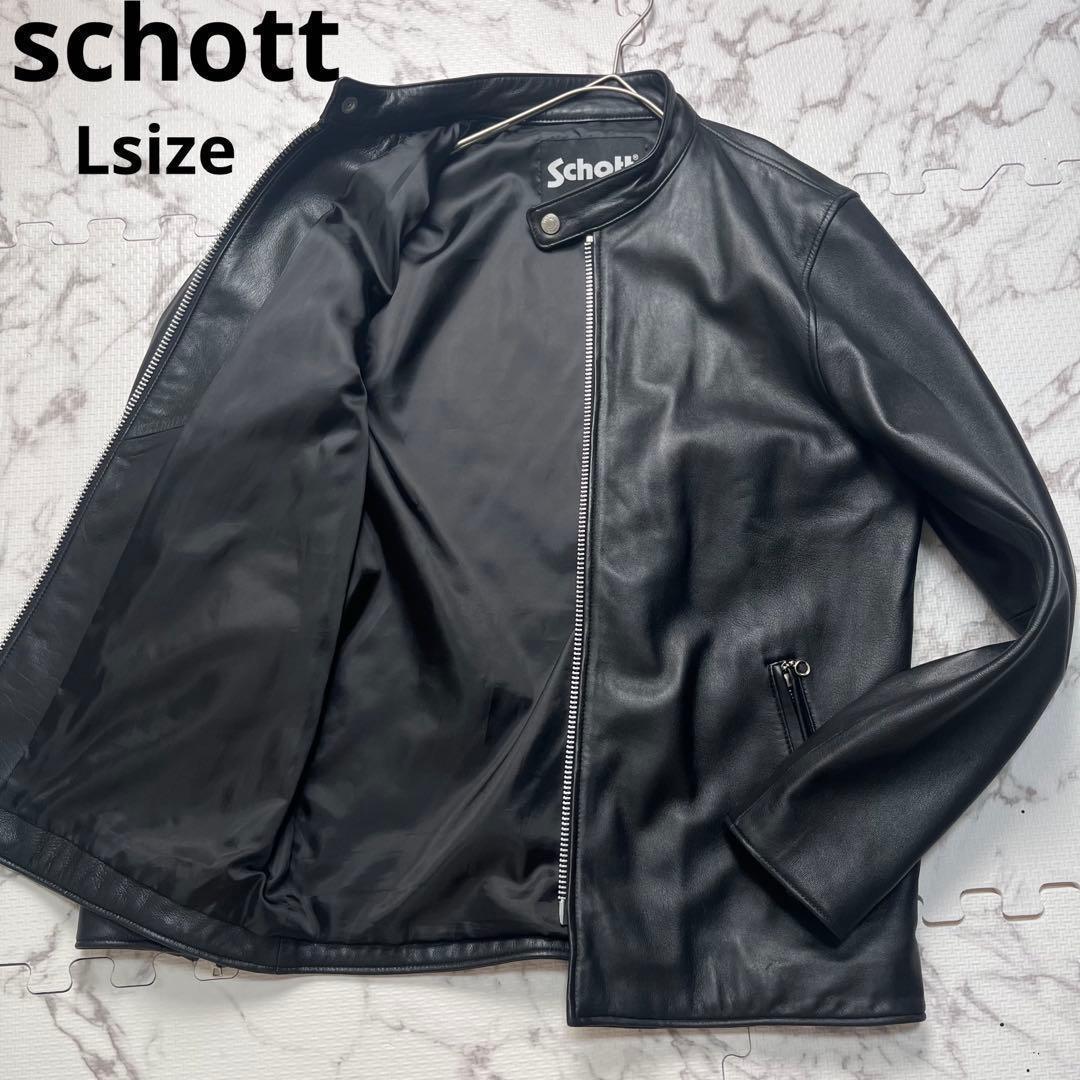 Lサイズ/美品✨schott シングルライダース ラムレザー 羊革　黒 楽天市場】【schott 神戸正規】Schott 羊革 LEATHER TRACKER JACKET