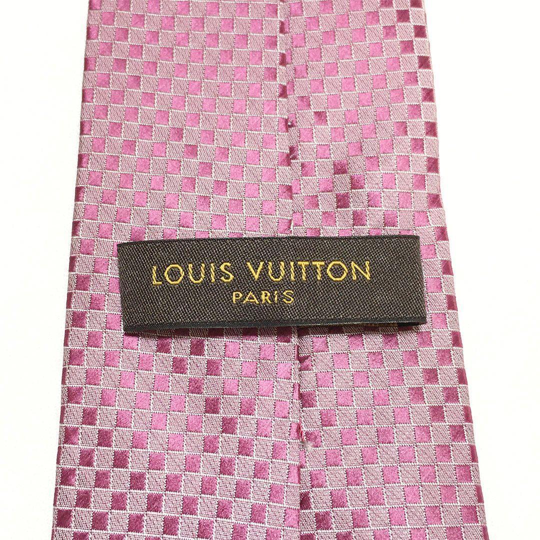 未使用級 ルイヴィトン Louis Vuitton ネクタイ ピンク ダミエ - メルカリ
