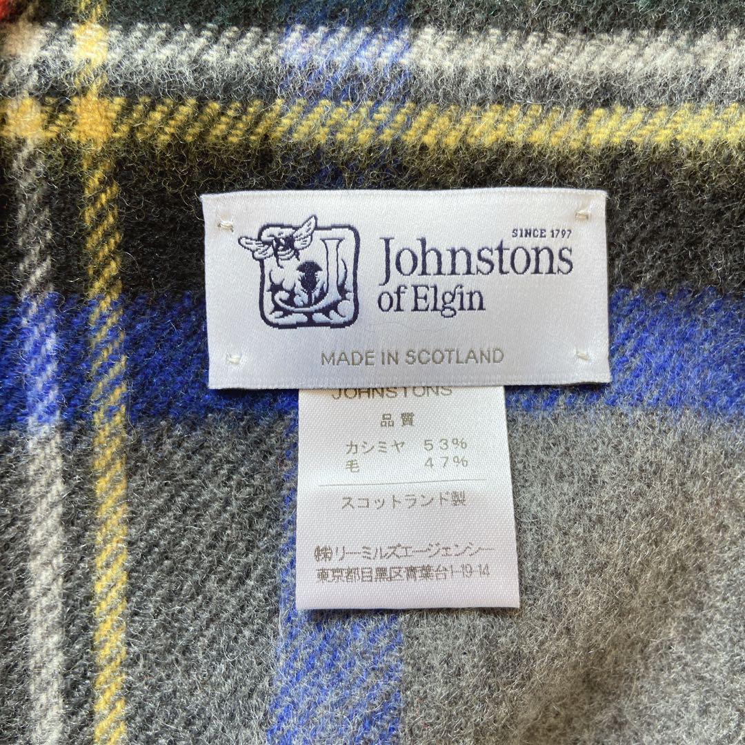 美品 ジョンストンズ カシミヤ大判ストール グレースチュワート