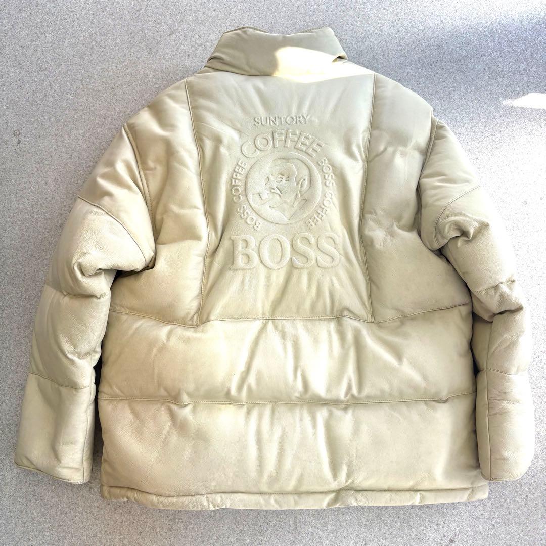 非売品☆BOSSジャン ボスジャン サントリー レザー ダウンジャケット M