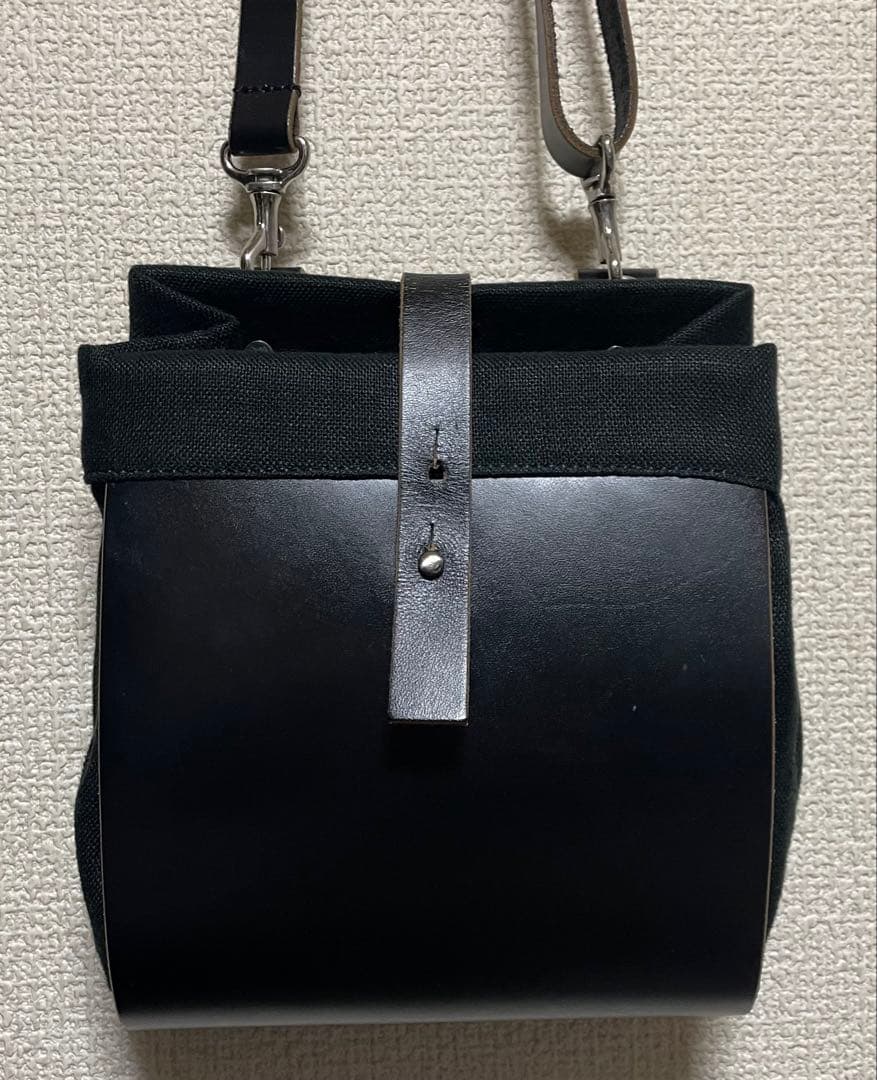 y's ワイズヨウジヤマモト　レザーブラックショルダーバッグ レザーショルダーバッグ 黒 ブラック（2024/07/17買取） - Y's ヨウジ