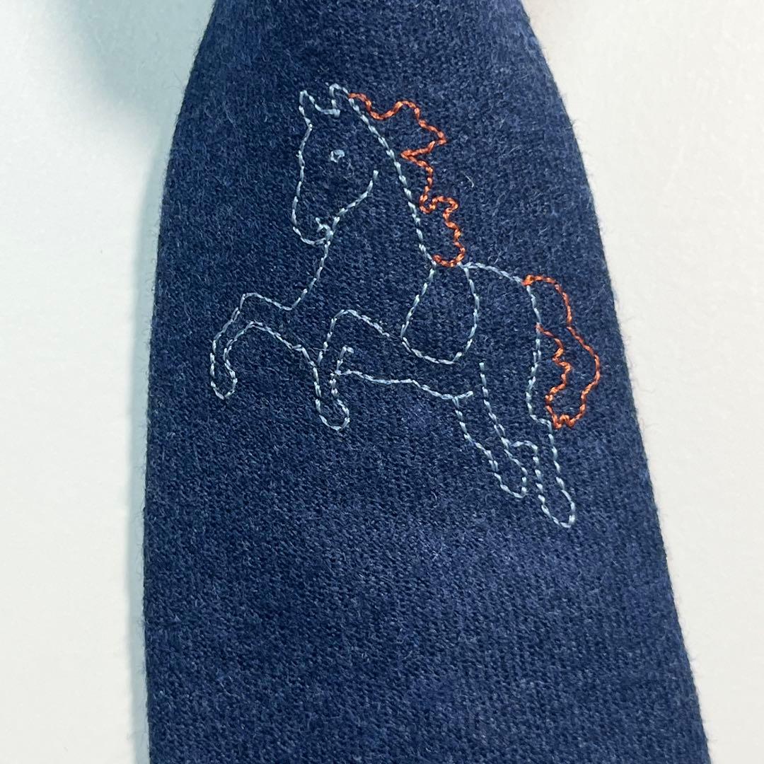 希少✨美品✨HERMES エルメス ネクタイ ウール ホース刺繍 馬 H - メルカリ