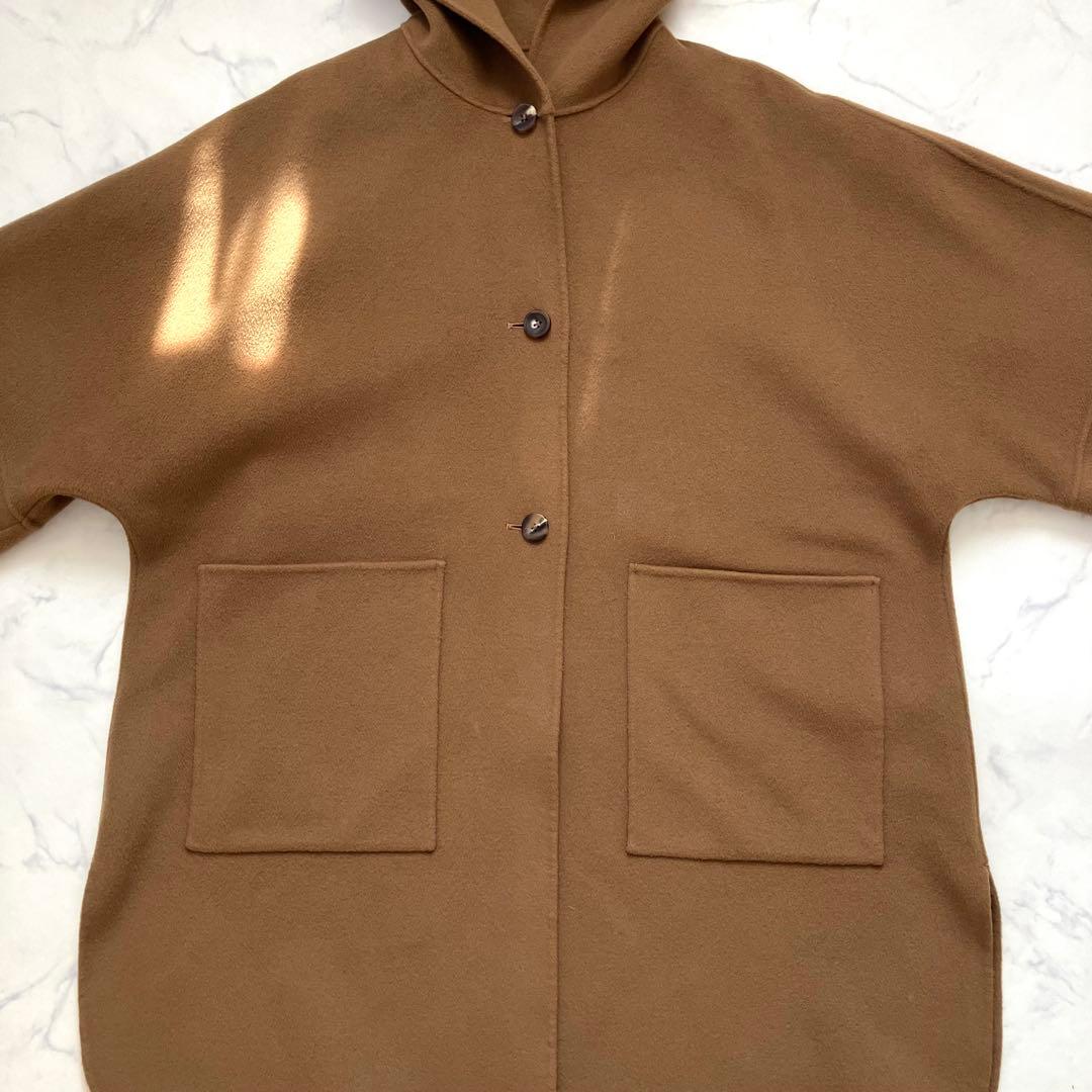 美品 Spick&Span スーパー160sテントラインショートコート キャメル