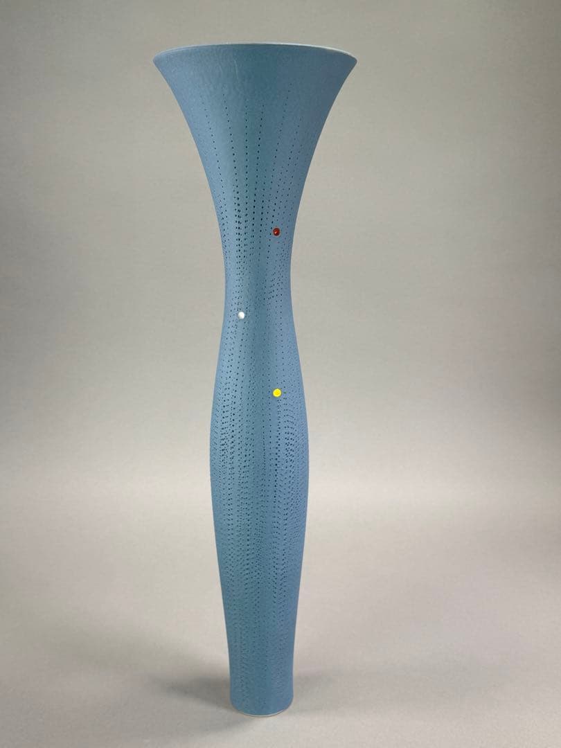 池坊 いけばな 大花器 花瓶 高さ54cm 陶花器 正明作 華道具 在銘 京焼