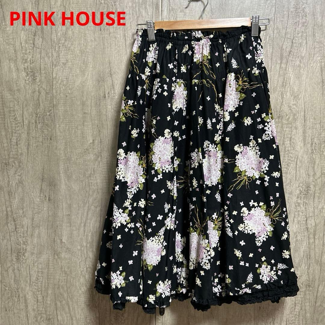 PINK HOUSE / ピンクハウス　スカート PINK HOUSE（ピンクハウス） バラ園うさぎプリントスカート