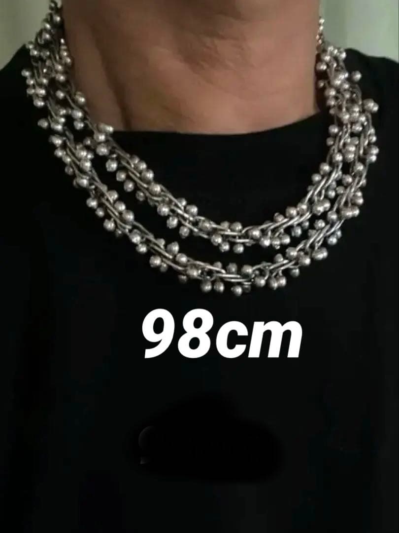 Vintage メキシコ チェーン DNA シルバー ダブル ネックレス98cm