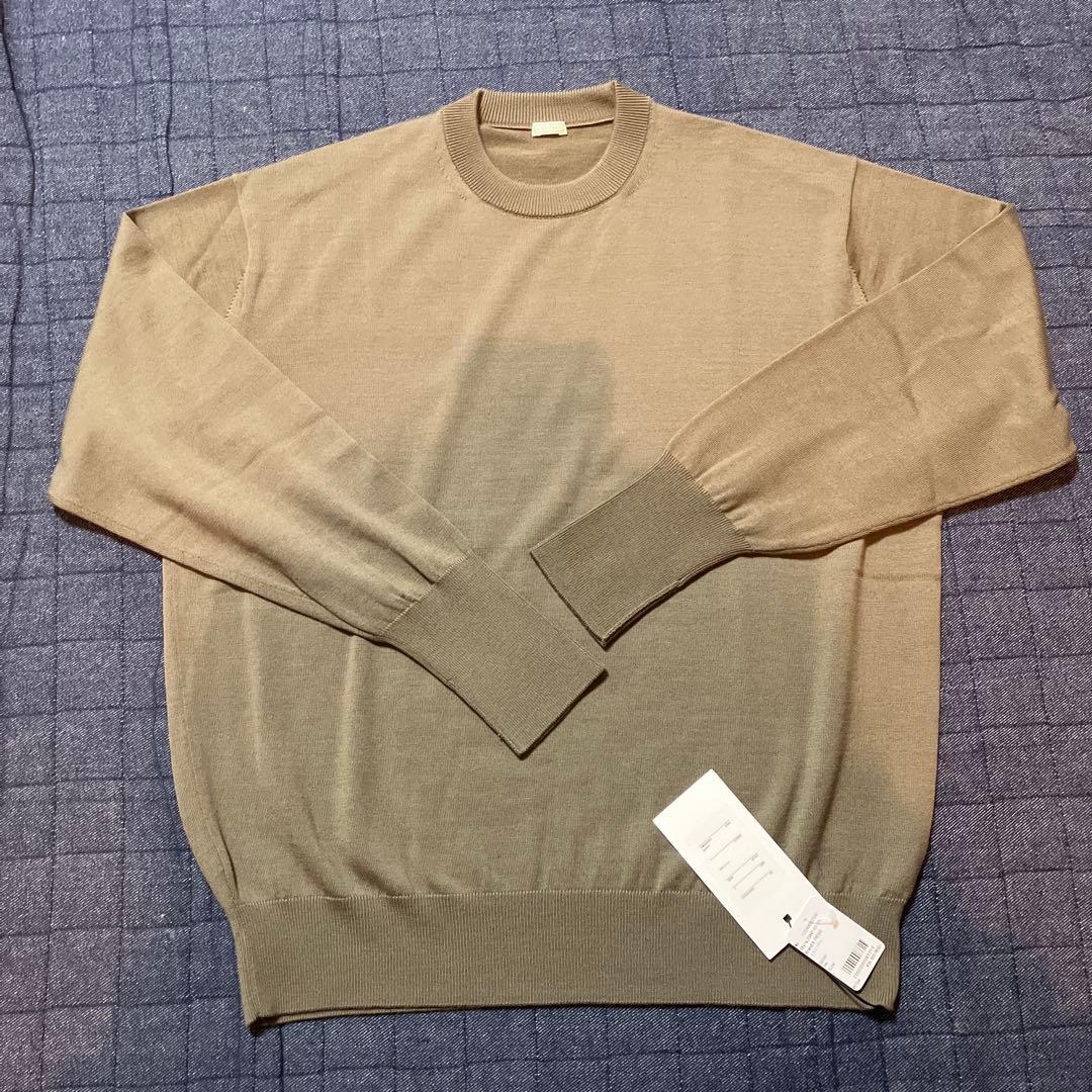 A.PRESSE セージ クルーネックニット　サイズ2 A.PRESSE (アプレッセ) Washed Silk Nep Crew Neck Sweater