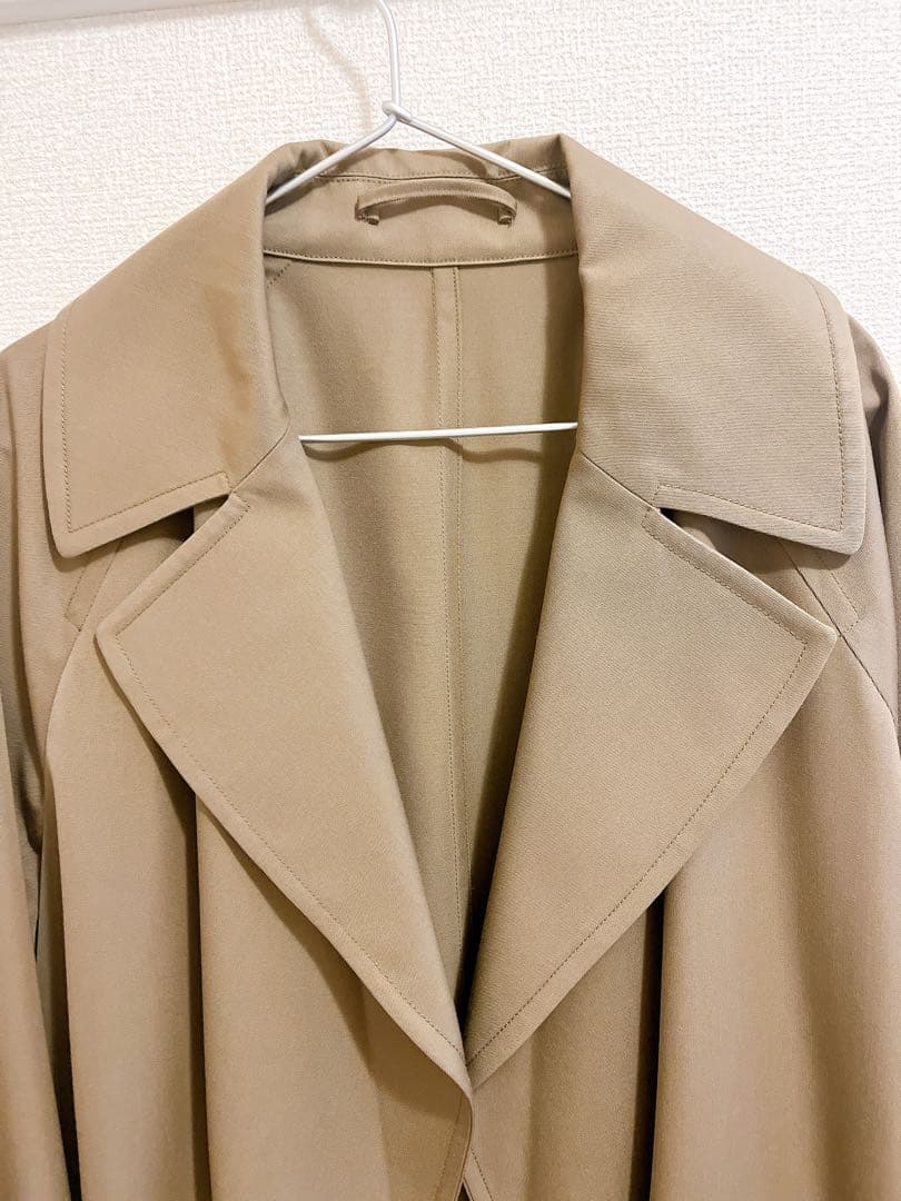 美品】MBハイエンド尾州ウールタイロッケンコート ベージュ - メルカリ