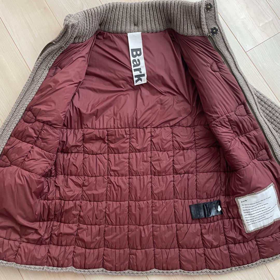 ニットダッフルコート フード付 ストームストラップ付 グレー bark