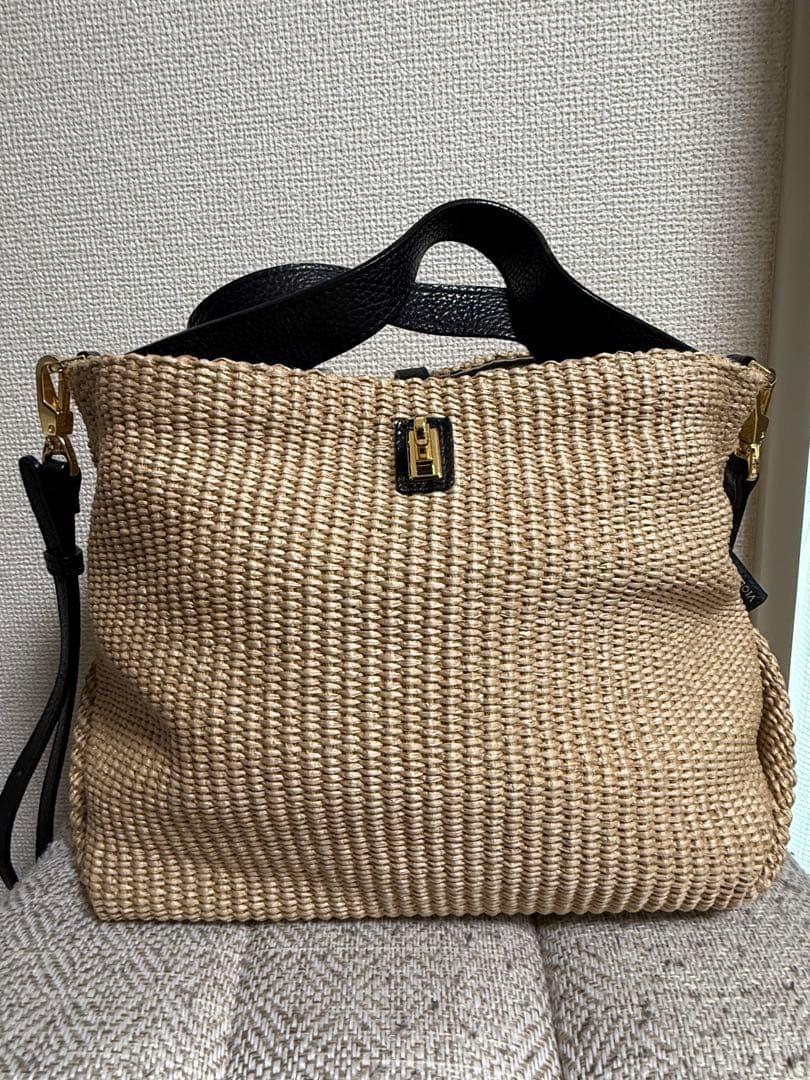 【値下げ！】VIOLAd’OROイタリアンラフィアシート2WAY トートバッグ 別注 / 予約》VIOLAd'ORO イタリアンラフィアシートトートバッグM