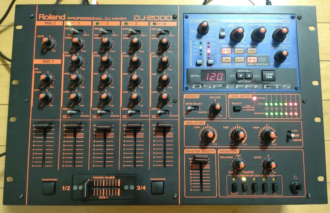 ROLAND DJ-2000 動作確認済み　送料込み　DJミキサー Roland DJ-2000 Professional DJ Mixer 4 channel Mixing Used From