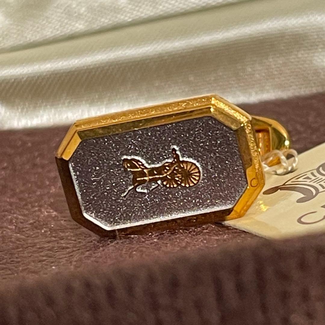 新品未使用品 CELINE シルバー ネクタイピン カフスセット 整理品