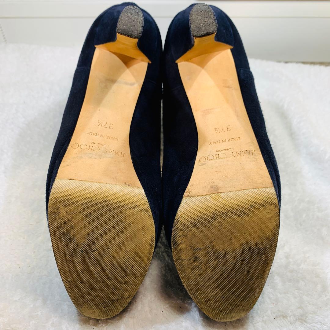 ⭐️美品 ネイビーJIMMY CHOO スエードショートブーツ　24.5cm