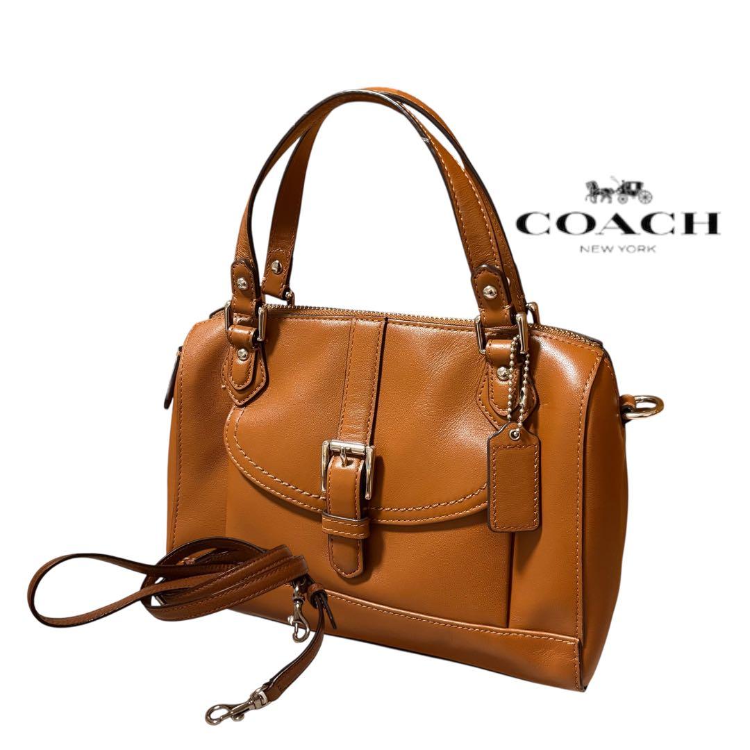 極美品 COACH ブラウンレザー ショルダーバッグ - メルカリ