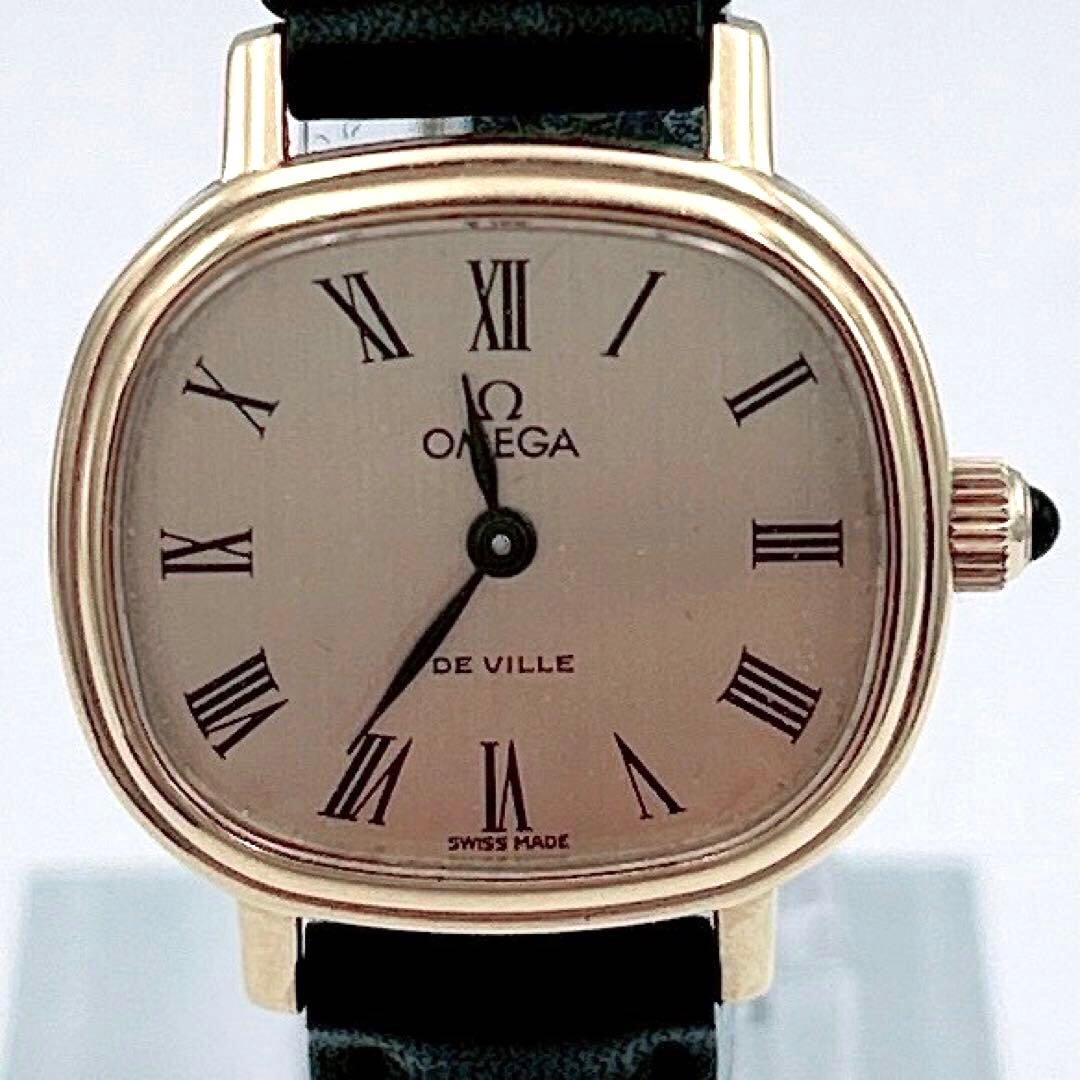 稼働】OMEGA De Ville 手巻き時計 スクエア ゴールド レディース