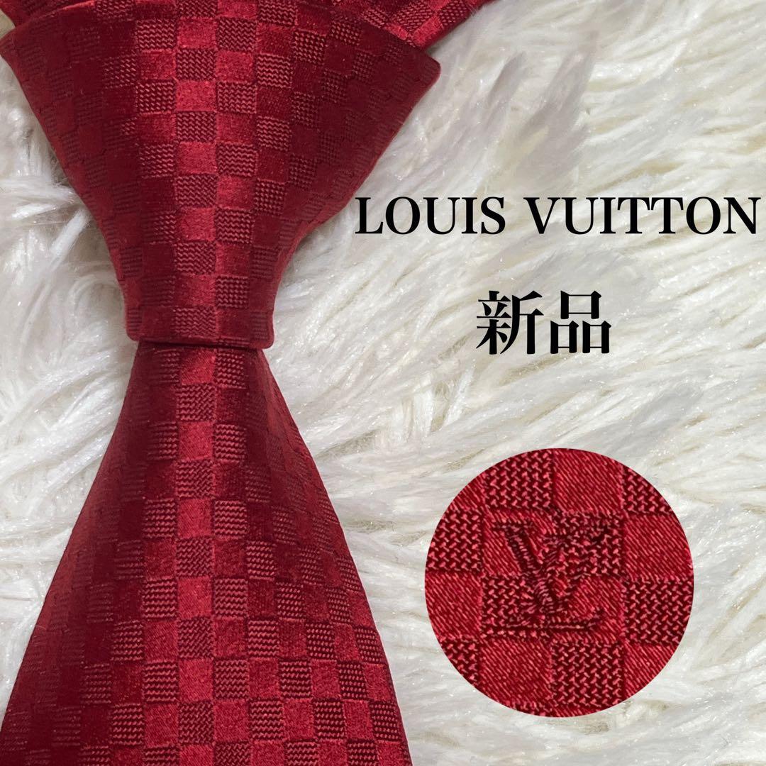 ✨極美品✨LOUIS VUITTON ネクタイマイクロダミエ極大LVロゴ