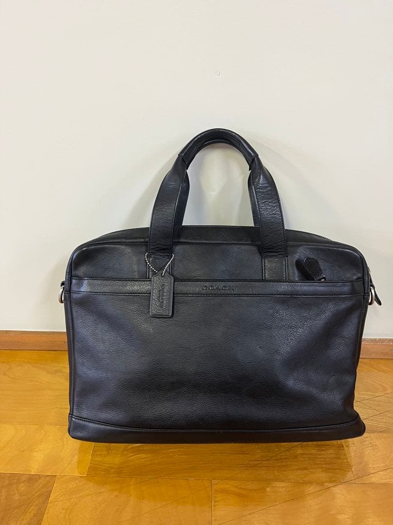 COACH レザービジネスバッグ 黒 COACH コーチ レザー ビジネスバッグ 2WAY ショルダー付｜Yahoo!フリマ