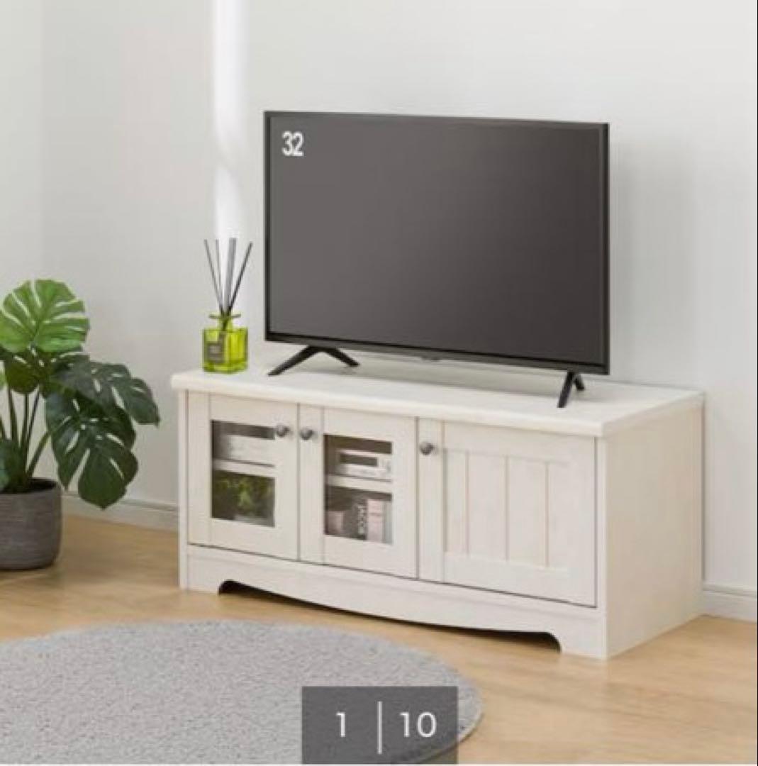 引取限定】ニトリ テレビ台 白 ローボード(リズバレー SLM90 WH