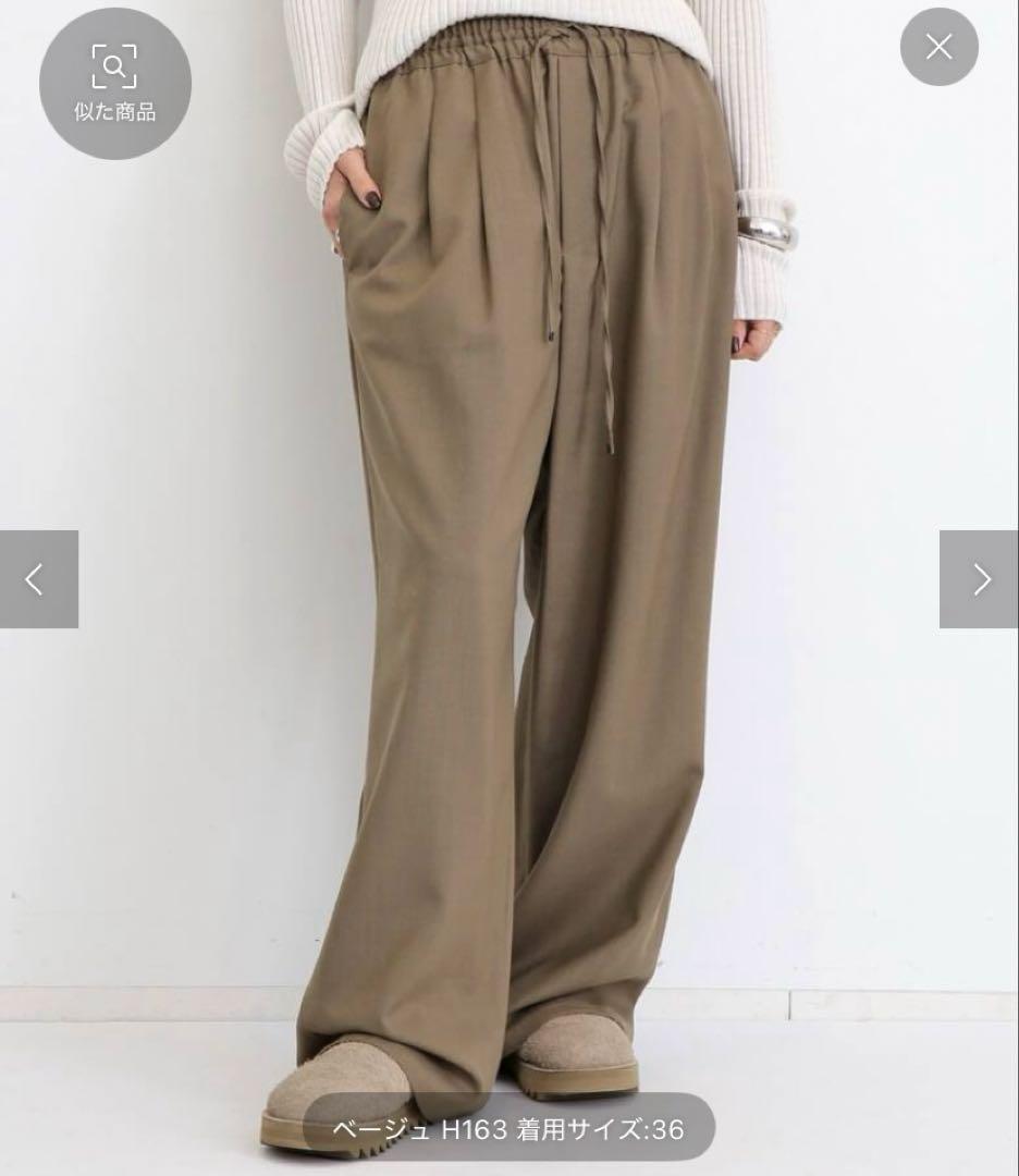 アパルトモン　ワイドパンツ　38 L'Appartement アパルトモン EASY WIDE PANTS 紺38 - メルカリ