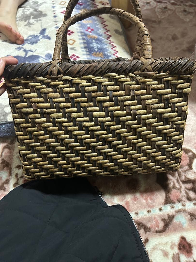 ハンドメイド つる細工（くるみ）かごバッグ ブラウン ぶどう×くるみ かごバッグ】伝統工芸品つる細工 - おぐにもん – 山形