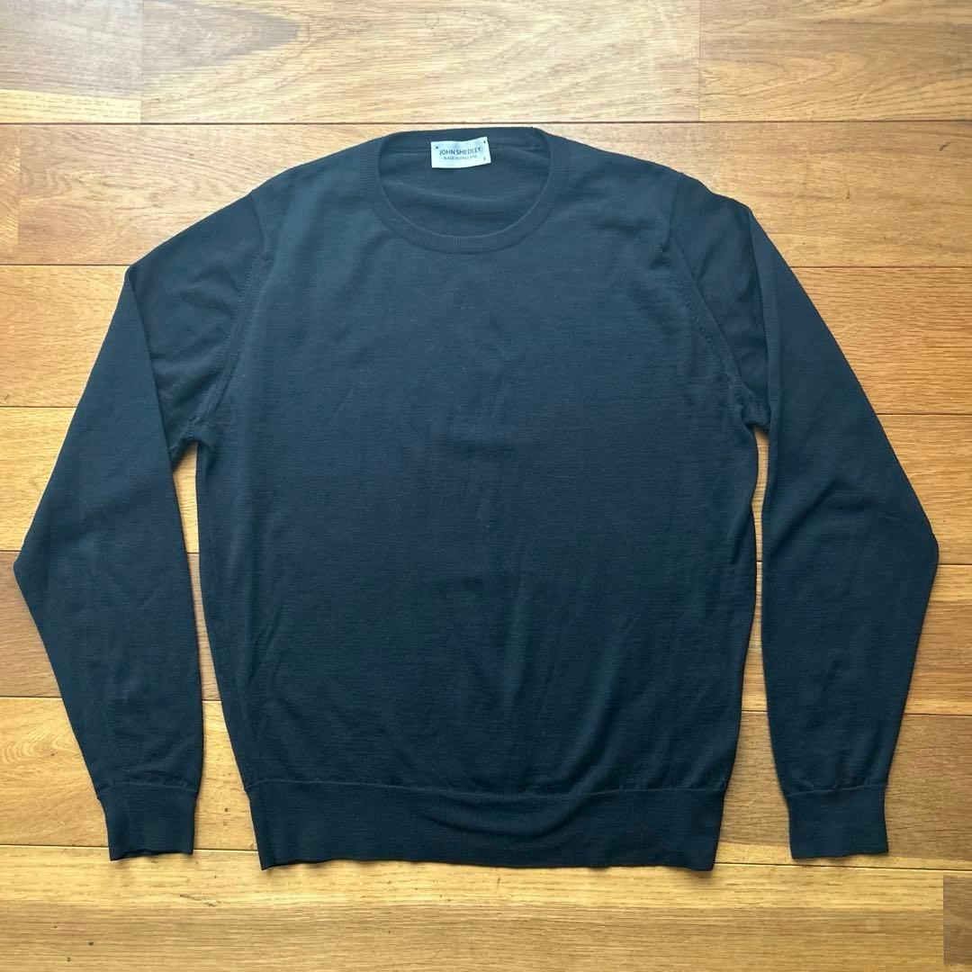 JOHN SMEDLEY ジョンスメドレー クルーネックニット ブラック S JOHN SMEDLEY（ジョンスメドレー） ニットトップス LUNDY STANDARD FIT
