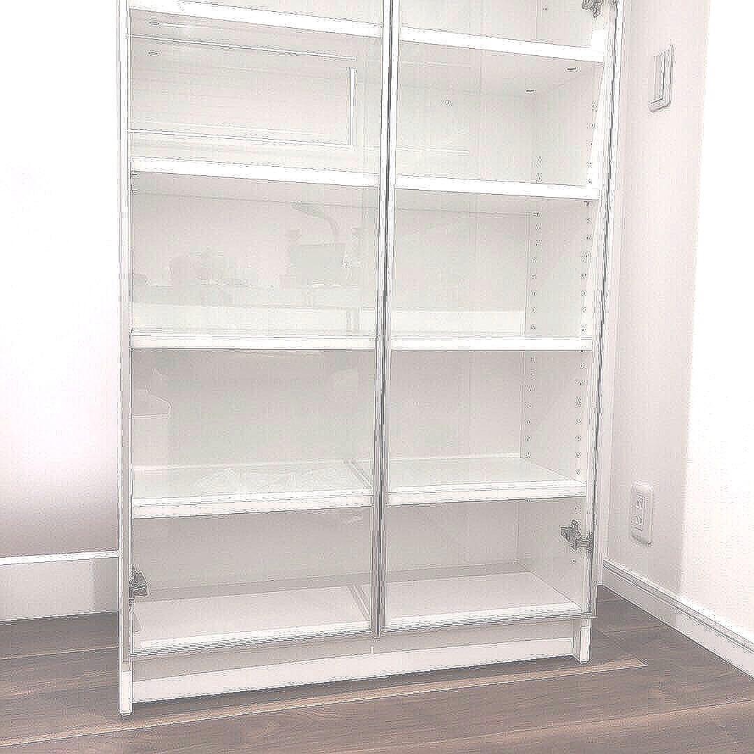 匿名送料込】IKEAビリー / ホーグボー 本棚 ガラス扉ガラス棚板付き