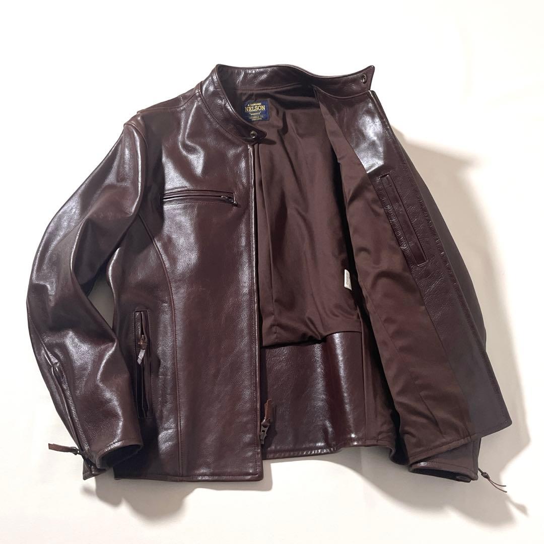 【美品】フルネルソン　ライダース ジャケット　本革レザー　42サイズ　ブラウン 中古・古着通販】FULL NELSON (フルネルソン) カウレザージャケット