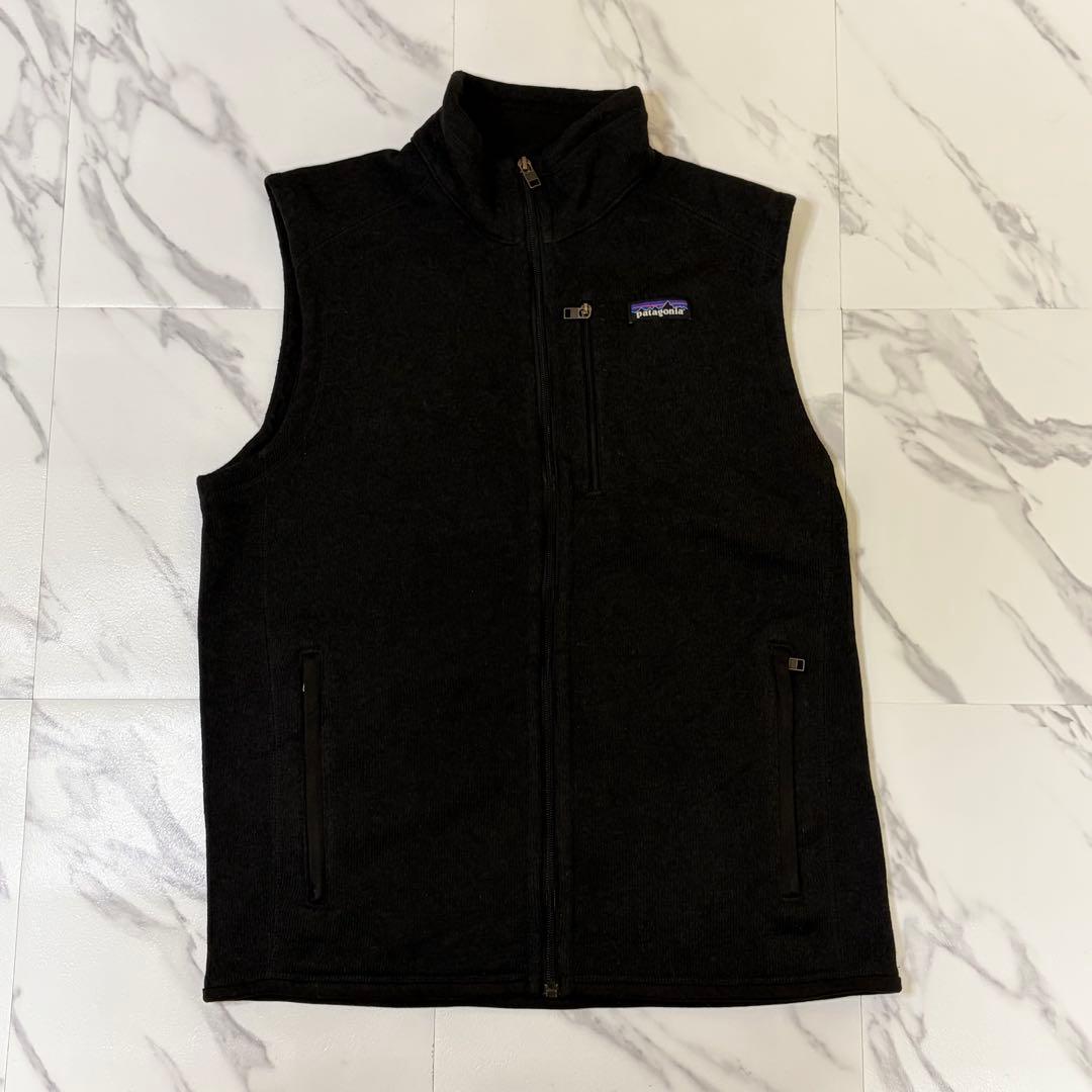 patagonia ベターセーター ベスト M ブラック 刺繍ロゴ フルジップ