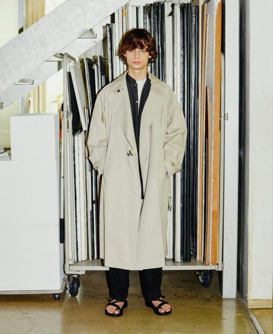 たい様 タグ付きblurhms 22SSギャバジンダブルベルトトレンチコート blurhms (ブラームス) Gabardine Double Belt Trench Coat