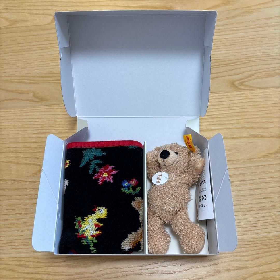 Steiff x FEILER ハンカチとテディベアセット シュタイフ テディベア アンド フェイラーセット: HANEDA Shopping