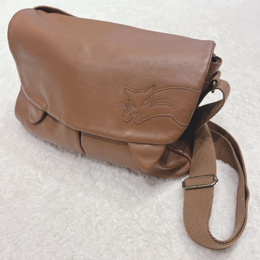 わちふぃーるど ダヤン 猫耳 レザー ショルダーバッグ 本革 茶 ブラウン ダヤン 猫耳 レザー ミニ ショルダーバッグ 茶 | 秀和美術本店 わちふ