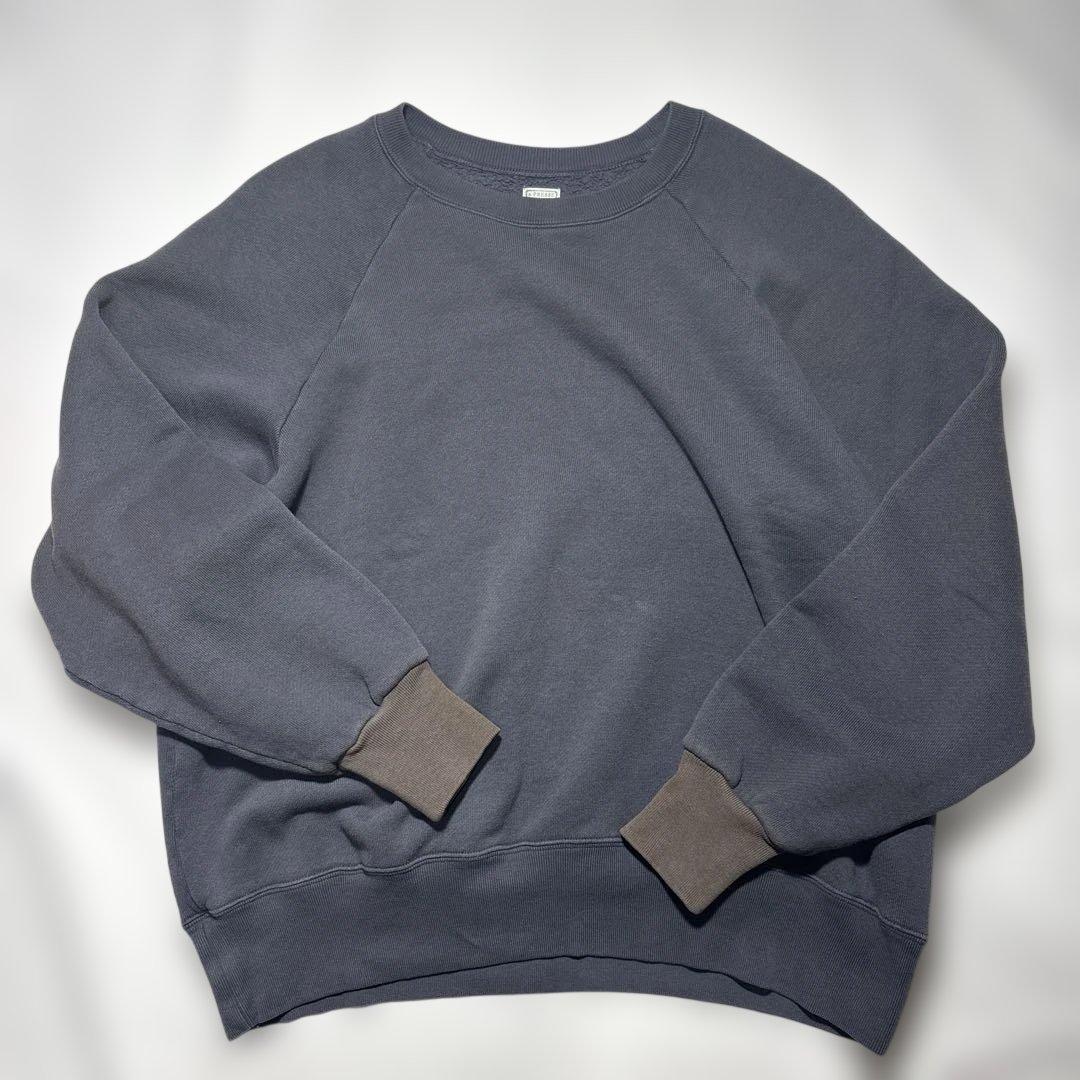 A.PRESSE スウェット　2トーン　ネイビー　チャコールグレー　フェード A.PRESSE - アプレッセ 2025 STYLE2 Vintage Half Zip Sweatshirt