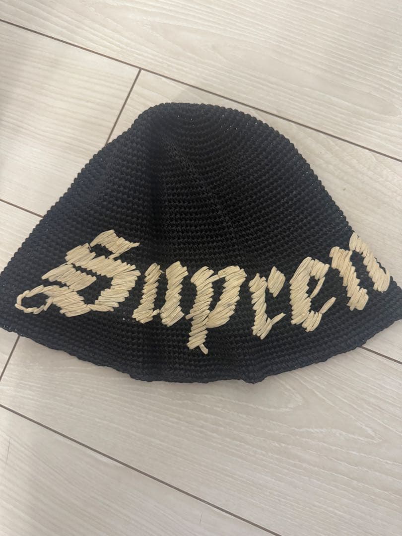 Supreme バケットハット 黒 ストローハット 本物保証 /関税・送料無料】シュプリーム バケット ハット (Supreme