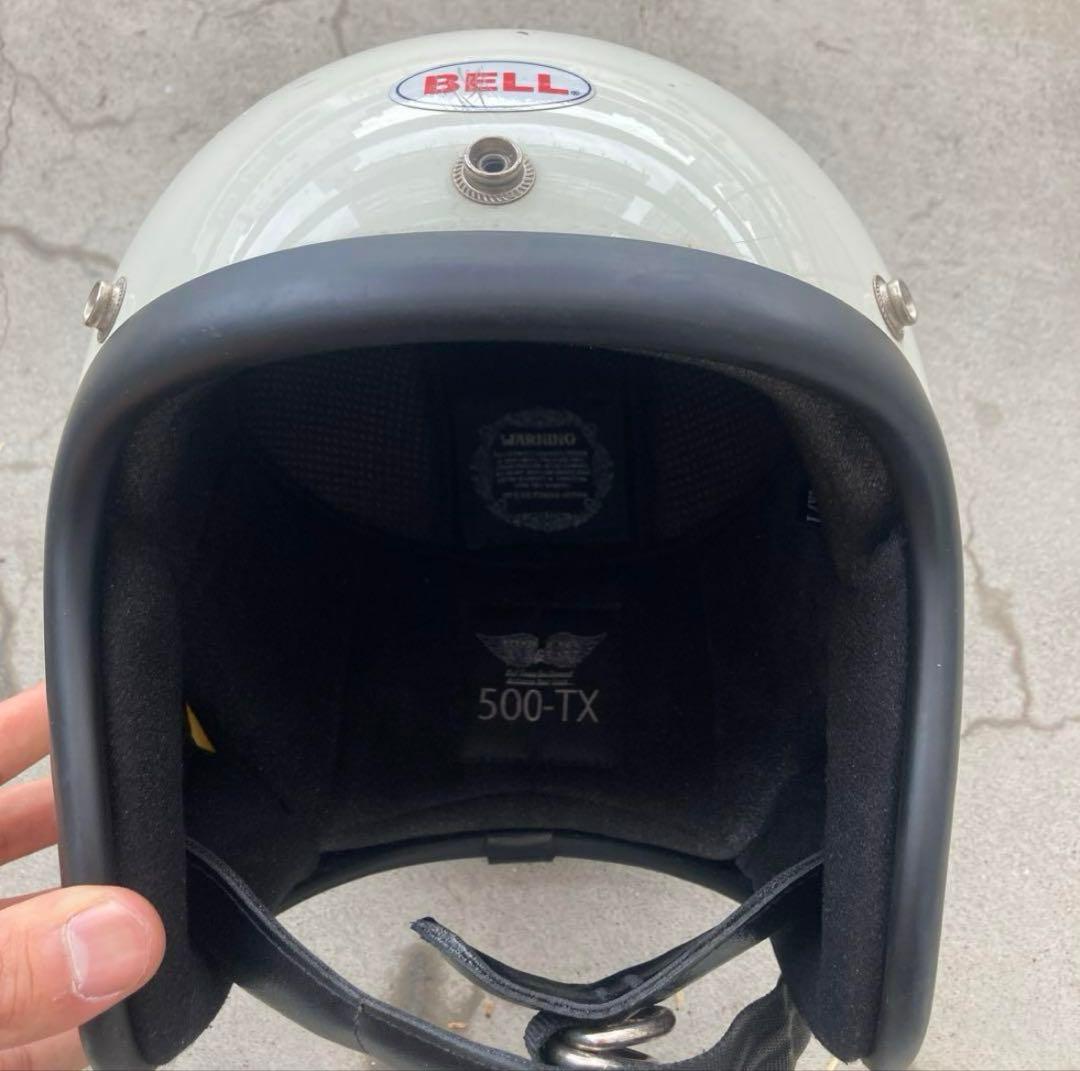 TT&CO ジェットヘルメット アイボリー白 BELL 500-tx L/XL - メルカリ