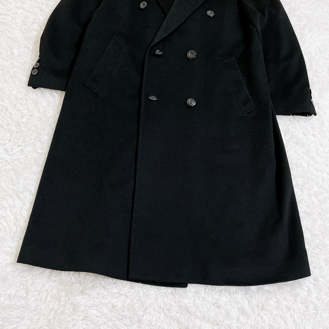 WIND ARMOR ダブルチェスターコート カシミア100% マキシ丈 黒 L