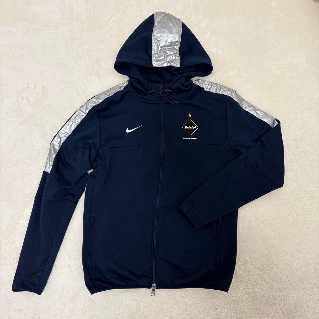 極美品✨】FCRB ジップフーディー ネイビー 銀 ブリストル ナイキ 希少