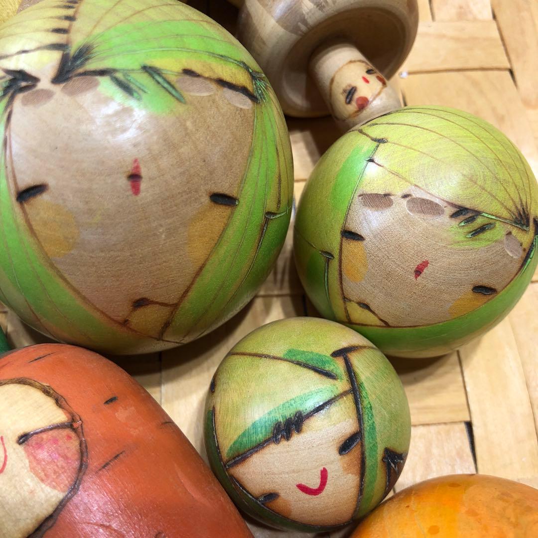 ひろえこけし 創作こけし 野菜 果物 14個 - メルカリ