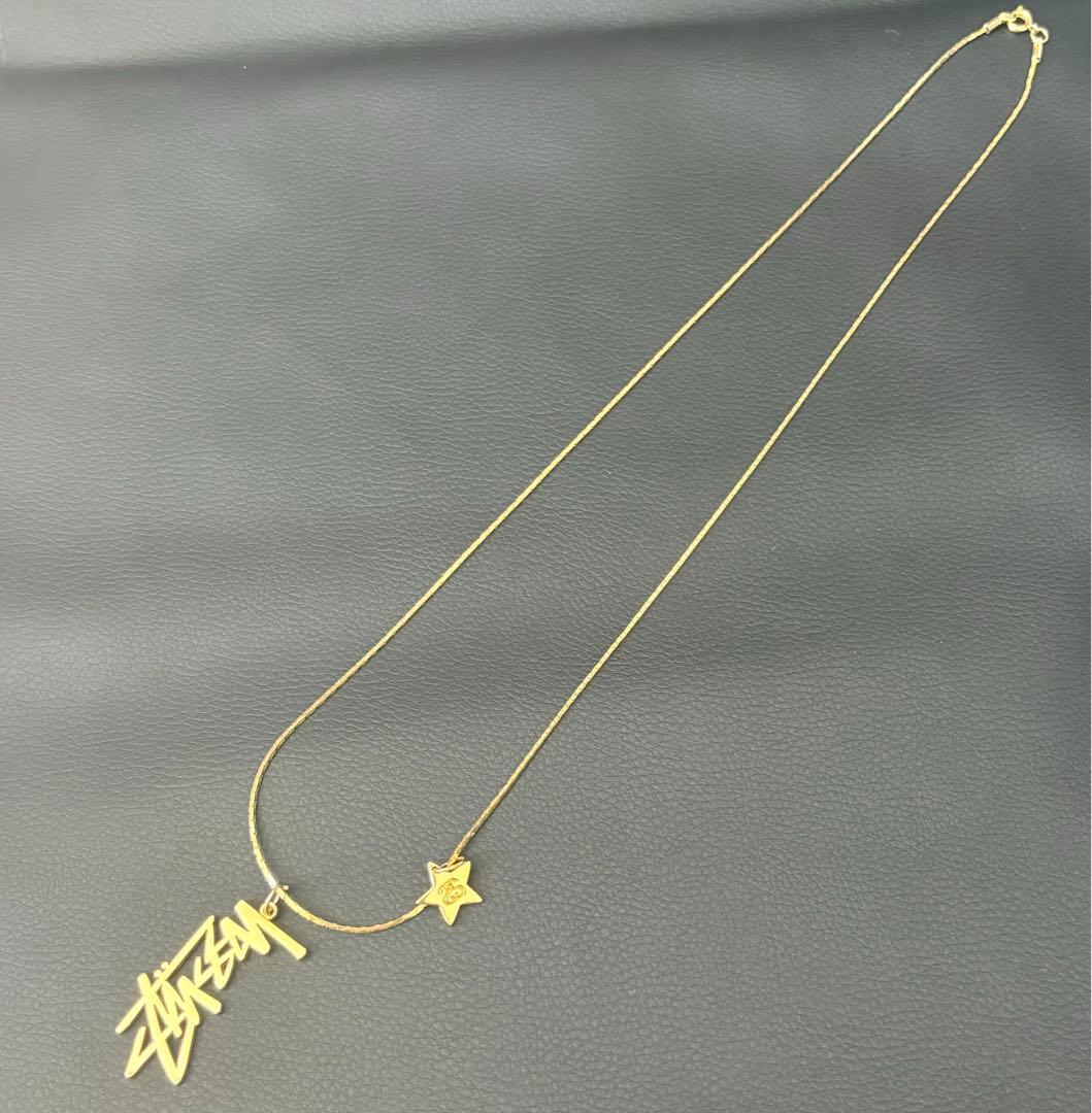 希少 oldstussy stussy ネックレス ゴールド トップ2連 - メルカリ