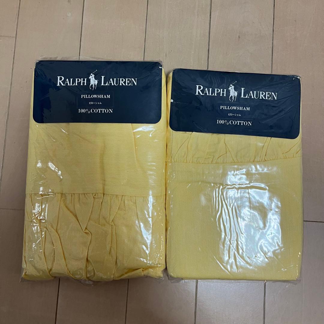 RALPH LAUREN ピローシャム オーガニック コットン オックスフォード ストライプ スタンダード