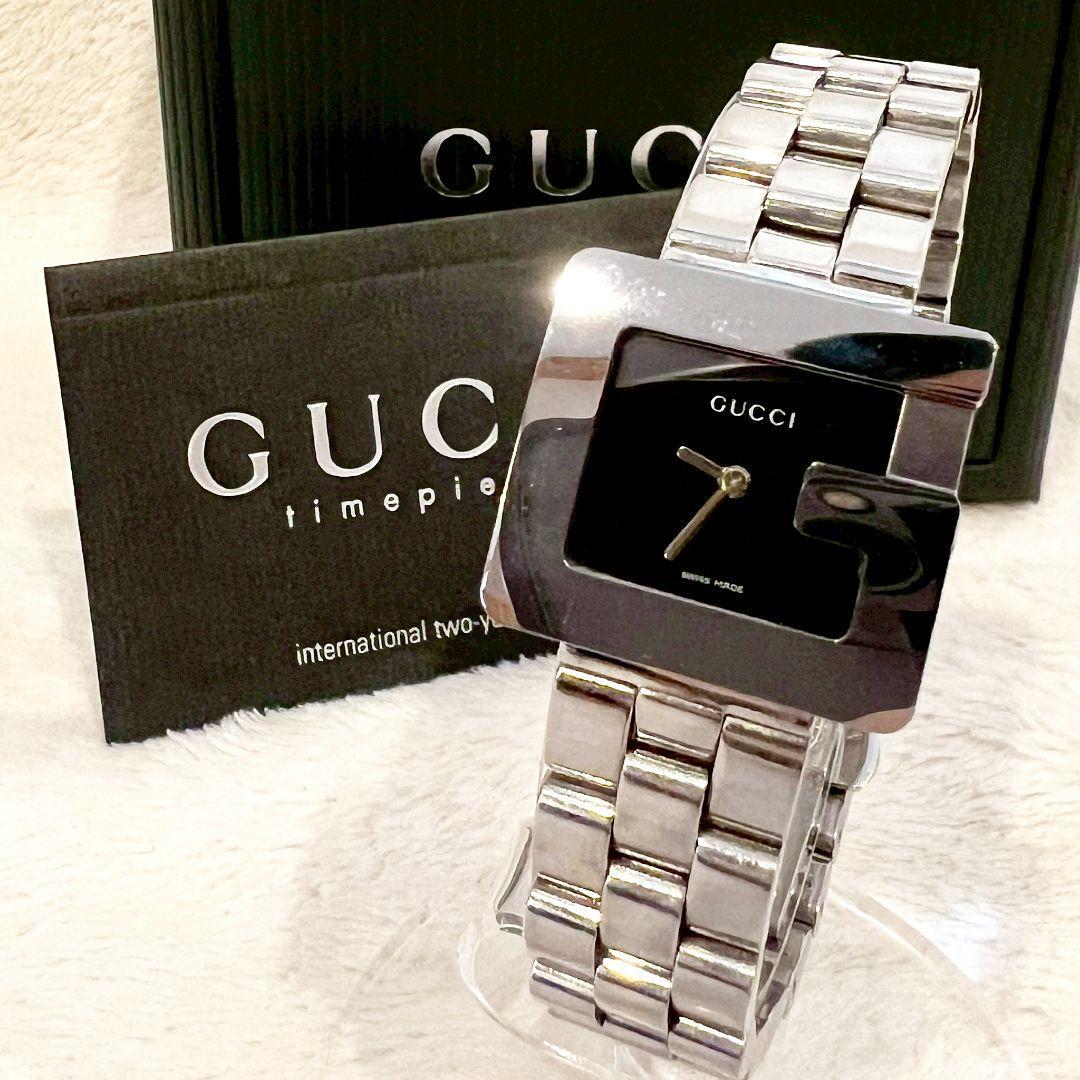 ✨美品✨GUCCI 3600L Gフェイス Gタイムレス ブラック文字盤 箱付 GUCCI（グッチ） 美品 3600L Gロゴスクエア レディース腕時計 ブラック