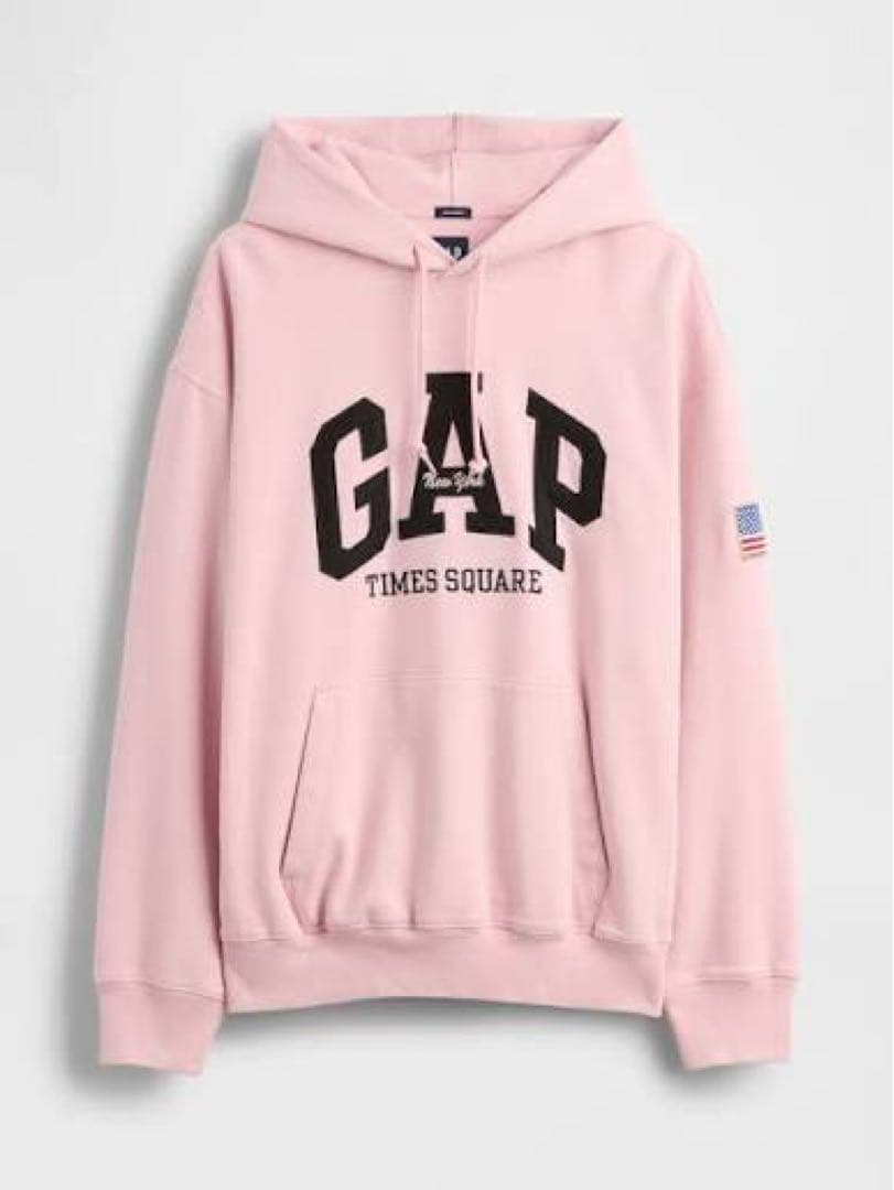 GAP ヘビーウェイト タイムズスクエア GAPロゴパーカー ピンク - メルカリ