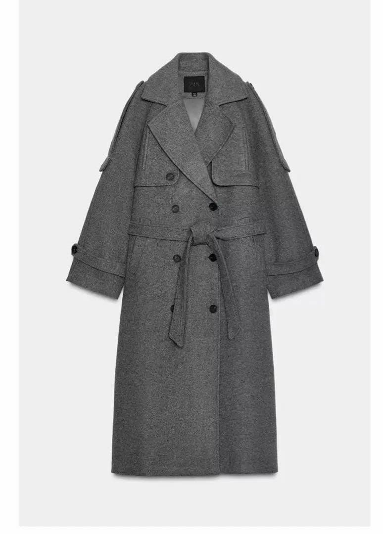 ZARA ダブルブレストコート ベルトとループ付き M - メルカリ