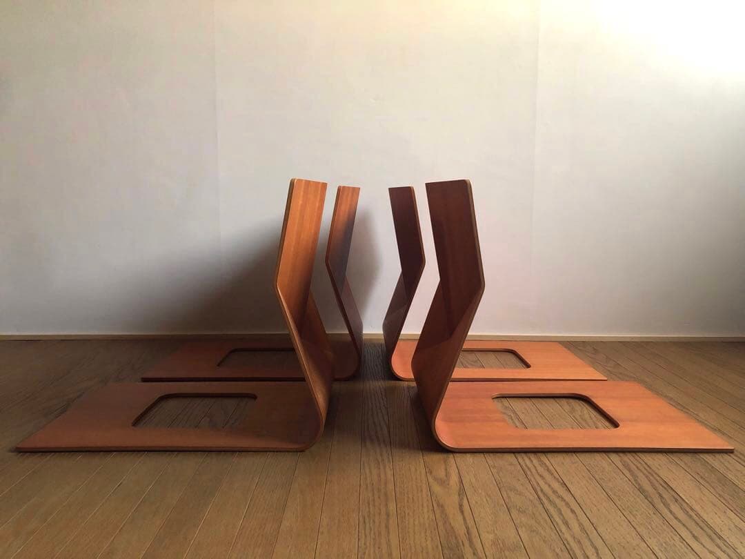 天童木工 プライウッド 座椅子 4脚セット 和家具 ペリアン