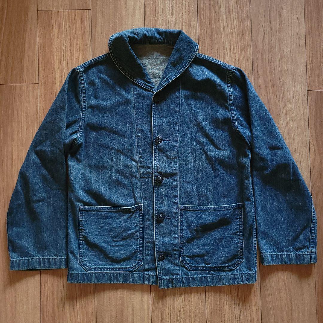 40s U.S.NAVY /ショールカラー/デニムカバーオール/ヘチマ襟/濃紺