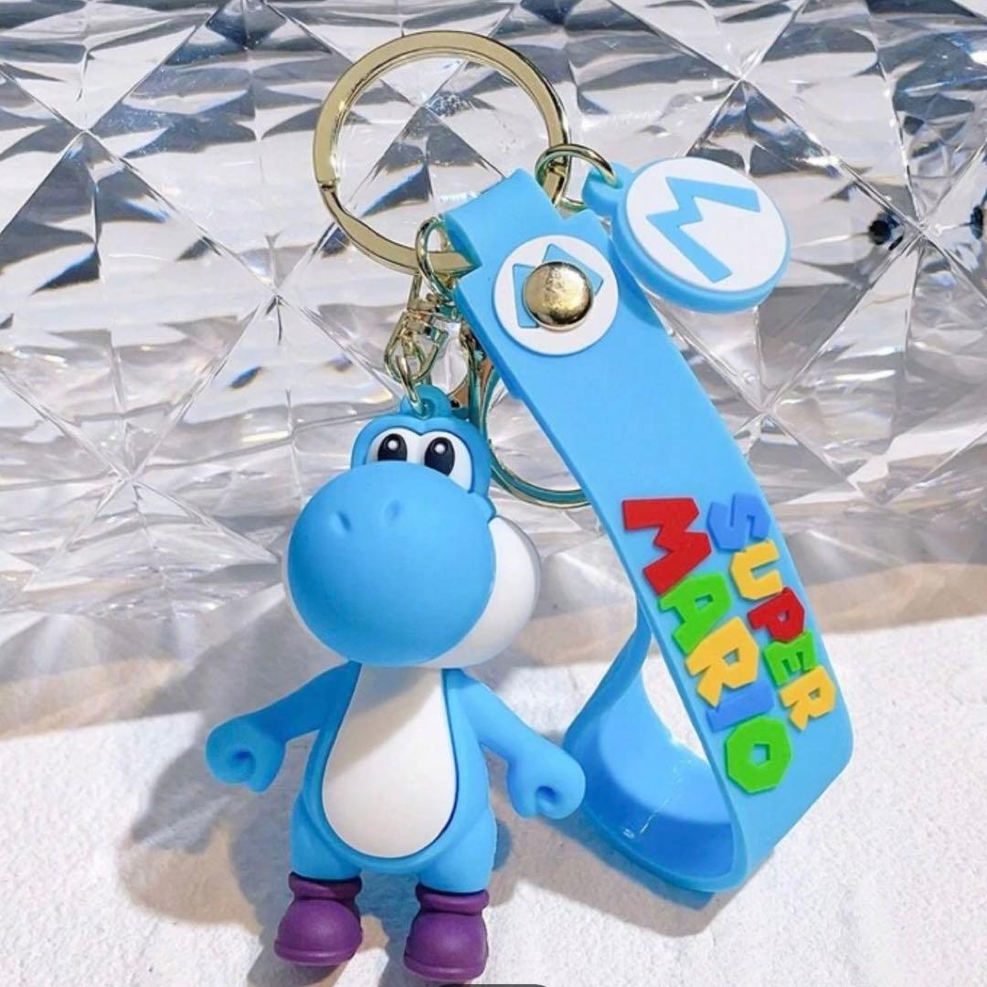 青】ヨッシー キーホルダー ストラップ スーパーマリオ USJ - メルカリ