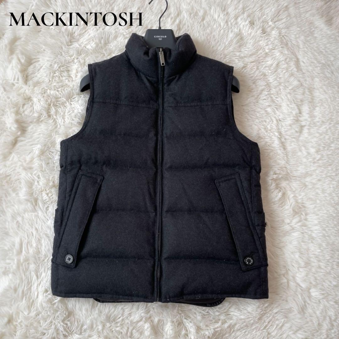 美品 MACKINTOSH マッキントッシュ リバーシブル ダウンベスト M 黒 マッキントッシュ フィロソフィー MACKINTOSH PHILOSOPHY リバーシブル