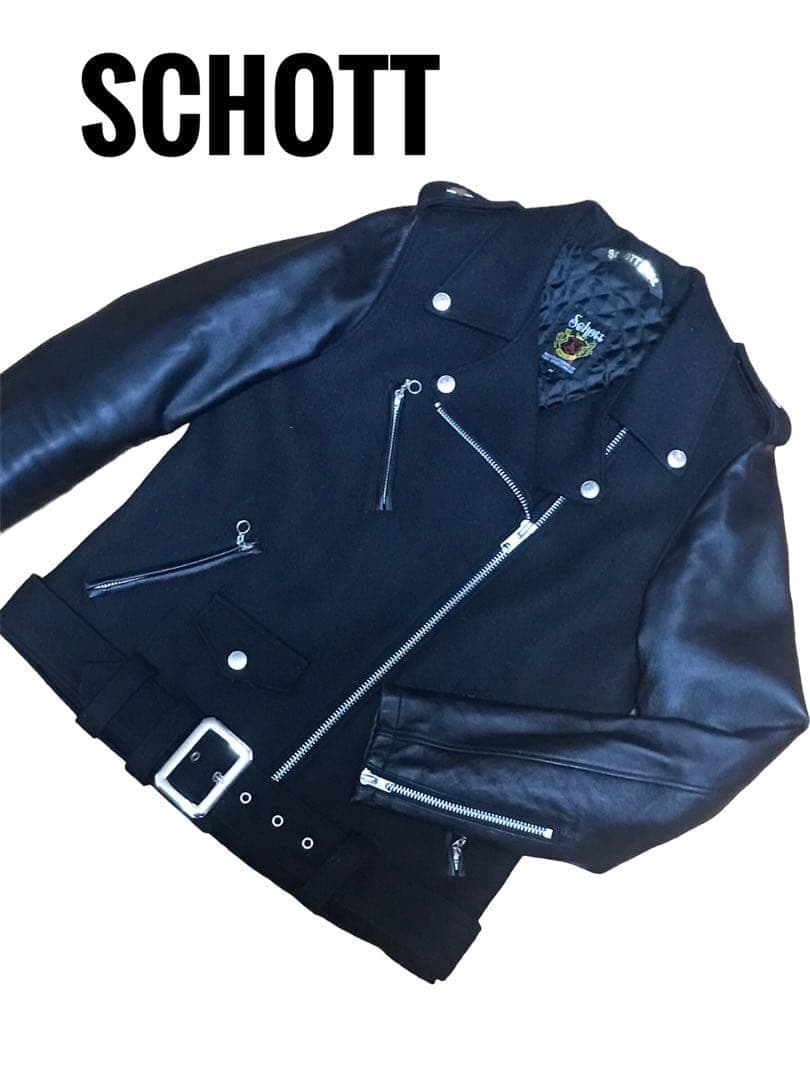schott ショット ダブルライダースジャケット キルティング ラムレザー 黒 楽天市場】Schott ショット #7823950077[7825950010](3101048) NEW