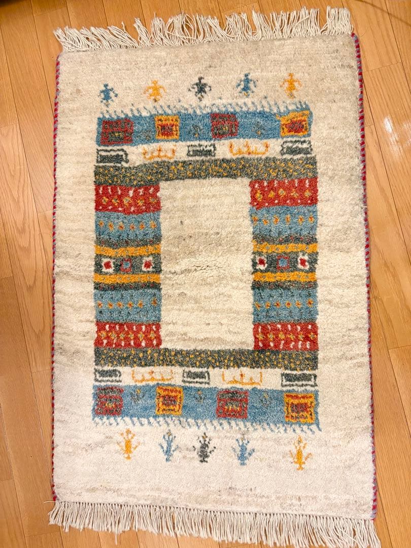 ギャッベ マット ラグ 60×100cm ウール 玄関マット おしゃれ 40×60 ウール100% ギャッベ ギャべ カーペット