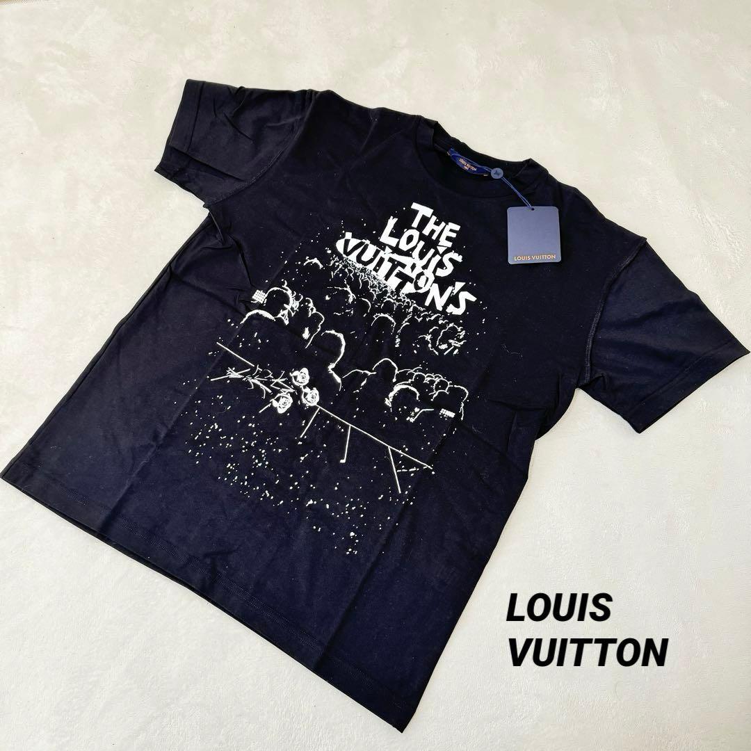 新品✨LOUIS VUITTON LIVEプリント　半袖　ブラック　Sサイズ LOUIS VUITTON（ルイ・ヴィトン） 半袖シャツ ロゴ刺繍フラワー総柄